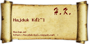 Hajduk Kál névjegykártya